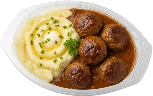Klopsiki with Potatoes